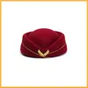 Berets Air Hostesses Hat Stewardess Beret Kobiet Lady Party Hats Work Cap Performance Kostium Props Akcesoria