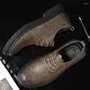 Chaussures décontractées classiques Respoir de banquet de banquet de bureau à semelle épais en cuir rétros