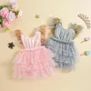 Mädchen Kleider Baby Girls Summer Kleid ärmellose Sternmond Druck Tüll Tutu Strampler Geborene Kinderparty Prinzessin Kleinkind Kostüm