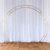 Украшение вечеринки Jarown Свадебное декор Циркулярная арка блестящая золотая подставка с двойным цветочным сценой фоновой круг круга