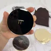 Famous TF Brand Compact Mirrors Round Shape Black White Color Mental with Dust Bags High Quality Heavy Girl Makeup Tools 2-face Mirror Stock