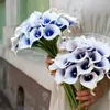 Fleurs décoratives 10pcs Set inodore et non toxic Real Touch Calla lylies bouquet large application artificielle