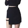 Skirts Womens dress casual sexy ring irregular high waisted mini bag Hip Skirt Y240420