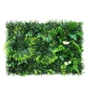 Les fleurs décoratives rendent votre maison vivante et naturelle avec des herbes de pelouse en plastique carré en plastique carré simulées faciles à nettoyer