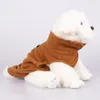 Köpek Giyim Sıcak Polar Evcil Hayvan Giysileri Düz Renk D-BUCKLE TÜZLEME HOODIES KIŞ KALIN KALICI YÖNETİM KAT YEŞEK