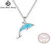 925 colares de prata esterlina pingentes de golfinho fofo colar de opala azul 925 presente de joias para mulheres lam hub fong 210929271h6283025