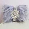 Sacs de soirée 2024 Léger Luxury Fashion Brand Water Diamond Ostrich Feather Sag Dîner Banquet Handheld Straddle Adddle