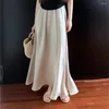 Skirts Alien Kitty A-Line Women Elegant High Street 2024 Daily Slim Chic Loose Summer Solid Work Wear Gentle Office Lady