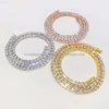 Luxury Moissanite Iced Out Tennis Chain Factory Factory Gold Gold plaqué 925 Silver Vvs Men Femmes Fine Bijoux Colliers