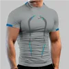 Bodybuilding Sport Top Men rapide Dry Fitness Gym T-shirt Contrôle à manches courtes TEE COMPRESSION COMMENT