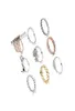 FAHMI 100 Silver Bow Ring Daisy Charm Heartshaped Ring 18K Gold Bee Original Hive Hollow Geometric Zircon Rose Gold Ring2847332