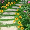 Dekorativa blommor prydnad utomhus trädgårdsdekorationer landskapsgård villa simulering solros gräsmatta 5st krukor