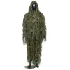 Sets Ghillie Suit Hunting Woodland 3D Bionic Leaf Disguise Uniform Cs Camouflage Suits Set Sniper Jungle Train Hunting Cloth