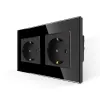 Plugs Bingoelec Socket with Glass Black Light Touch Switch and Wall Sockets with Crystal Glass Panel Home Improvement Smart Switches