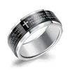 With Side Stones Seanuo 2024 Brand Polygonal Stainless Steel Bible Verse Men Wedding Rings Fashion 316L Cross Male Never Fade Smooth