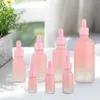 Aufbewahrung Flaschen Tropfenflasche Pink Frosted Essence Kosmetische ätherische Öle Glas