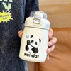 Bottiglie d'acqua Panda Coppa isolata per ragazze con alto valore estetico e Studenti a doppia bocca portatili a livello carini 316