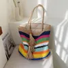 Сумка для сумки на плечах женщина 2024 Большая мощность Tassel Tote Crossbody ins fash