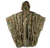 Sets Free shipping New Arrival Leafy Poncho Jungle Ghillie Suits Hunting Camouflage 3D Bionic Leaf Yowie Mesh for Hunting F033