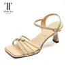 Sandales Tuling juin 2024 Summer Soild Color Concis Open Toe Backle Band étroit Chaussures à talon mince pour femme KY-KK0180