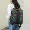 Ryggsäckar ryggsäck mode trend personlighet diagonal straddle väska kinesisk stil broderi resväska stor kapacitet studentväska