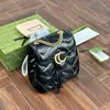 10A Top Quality marmont mini womens one shoulder crossbody bag grain leather chain bag Flower flip bag Puff Backpack Compact and versatile clutch tote satchel wallet