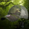 Kapelusze wędrówki Wspinaczka okrągła czapka baseballowa Outdoor Army Tactical Cap Sports Sports Hunting Turing Sunshade Hat Hat Mesh oddychające czapki