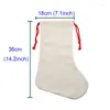 Boodschappentassen 5 stks trekstring sublimatie diy blanco dubbelzijdig linnen vrolijk kerstkist sokken