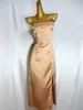 Повседневные платья Feicheng Женская одежда мода Элегантная тонкая сексуальная фигура Литтл атласный атласный платье 138
