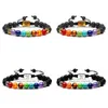 4 Perlenstil 7 Chakra Heilarmband Vulkan Lava Rock Natural Edelsteinperlen Yoga -Armbänder für Männer und Frauen Drop Delivery Jude DHCFT S