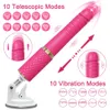 Automatisk maskin teleskopisk dildo vibrator kvinnlig kön leksak kvinnor vagina onani penis g spot clitoris stimulator massager 240408