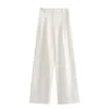 TFMLN Fashion Women Solid Pant Sets Retro Sleeveless Halter Vest Tops High Waist Zipper Wide Leg Trousers Spring Female 240410