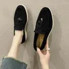 Casual Shoes Trendy Women's Flat 2024 Spring and Autumn Borsted Single Anti Slip Vulcanized Zapatillas Mujer