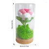 Fiori decorativi si alzavano in vaso all'uncinetto di fiori conservato rose artificiale lampada da luce notturna