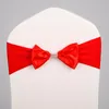 10PCS50PCS Wedding Satin Stoel Sashes Elastische stretchband Tie El Verjaardagsfeest Decoratie Spandex Bow 240407