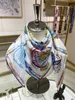 Designer Silk Scarf Versatile H Women Scialla grande sedici cavalli Twill Silk Square Scarf H Luxury Brand Shawl Scarf 90*90 cm