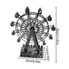 Dekorativa figurer Vintage Ferris Wheel Metal Rotating Model Tablettkonst PO Prop Living Room Decorations Sculpture For Home