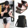 Depolama çantaları küçük omuz çantası üç katmanlı ekran kadın crossbody moda fermuar çok fonksiyonlu telefon