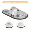 Slippers Winter Slipper Woman Man Fashion Fluffy Warm Black White And Golden Stars House Funny Shoes