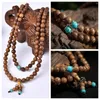 Strand Holz Buddha Perlenarmband Personalisierte Accessoires für Männer und Frauen Wenge Meditation Gebet Perlen tibetische Rosenkranzarmbänder