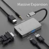 Hubs Wiwu 5 w 1 USB Hub Multi Ports Adapter VGA dla MacBook Pro Type C Hub 3,5 mm Audio USB Rozdzielacz USB dla Samsung Huawei USB Hub