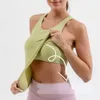 Lu Yoga Roupos Designer Mulheres de alta qualidade Camisas de moda de luxo Série de rua Tank Tanque de dupla camada Elasticidade Avertência de umidade confortável