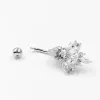 Sieraden 925 Sterling Silver Belly Bar Ring Peefowl Cubic Zirconia Duidelijke navelring