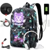 Рюкзаки Hot Anime USB -зарядка Anthefteft Aphmau Bookbag Backback Canvas Zipper Schoolbags для девочек -подростков Aphmau в качестве сумки для кошек