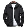 Men's Jackets Men Jacket Lapel Long Sleeve Outdoor Windbreaker Solid Color Pockets Zipper Placket Coat For Spring Autumn