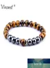 Новая мода Tiger Eye Stone Bracelet Men Fashion Hematite Beads Bracelet для женщин очаровывать ювелирные украшения Pulseira Hombres9969820
