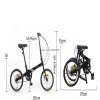 Lights 16 Inch Folding Bike Single Speed Disc Brake Bicycle Ultra Light Portable Small Adult Children Student Men And Women Bicycles