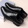 Dress Shoes Men's Elevator Platform Breathable Casual Business Genuine Leather Heightening Flat/6CM Taller Male