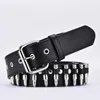 Ceintures fashion dames cuir punk ceinture creux rivet personnalité rock rock sauvage ajusté jeune tendance ceinture 2024