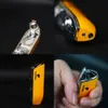 Windproof 3 Straight Punch Flame Butane Without Gas Lighter Metal Cigar Lighter with Opener Turbo Torch Lighter Creative High End Gift